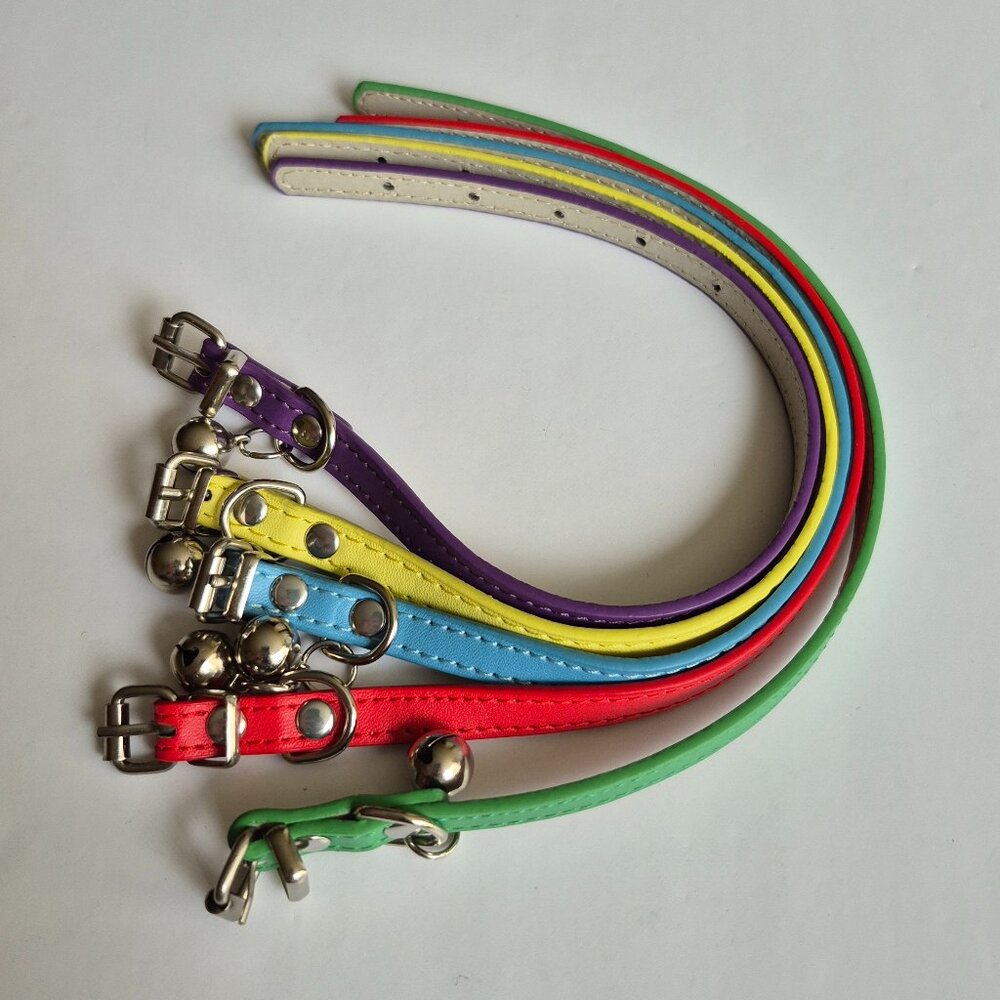 Lot of 5 Cat or Small Dog Collars With Bells